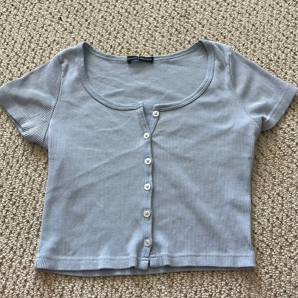 Brandy Melville blue baby tee